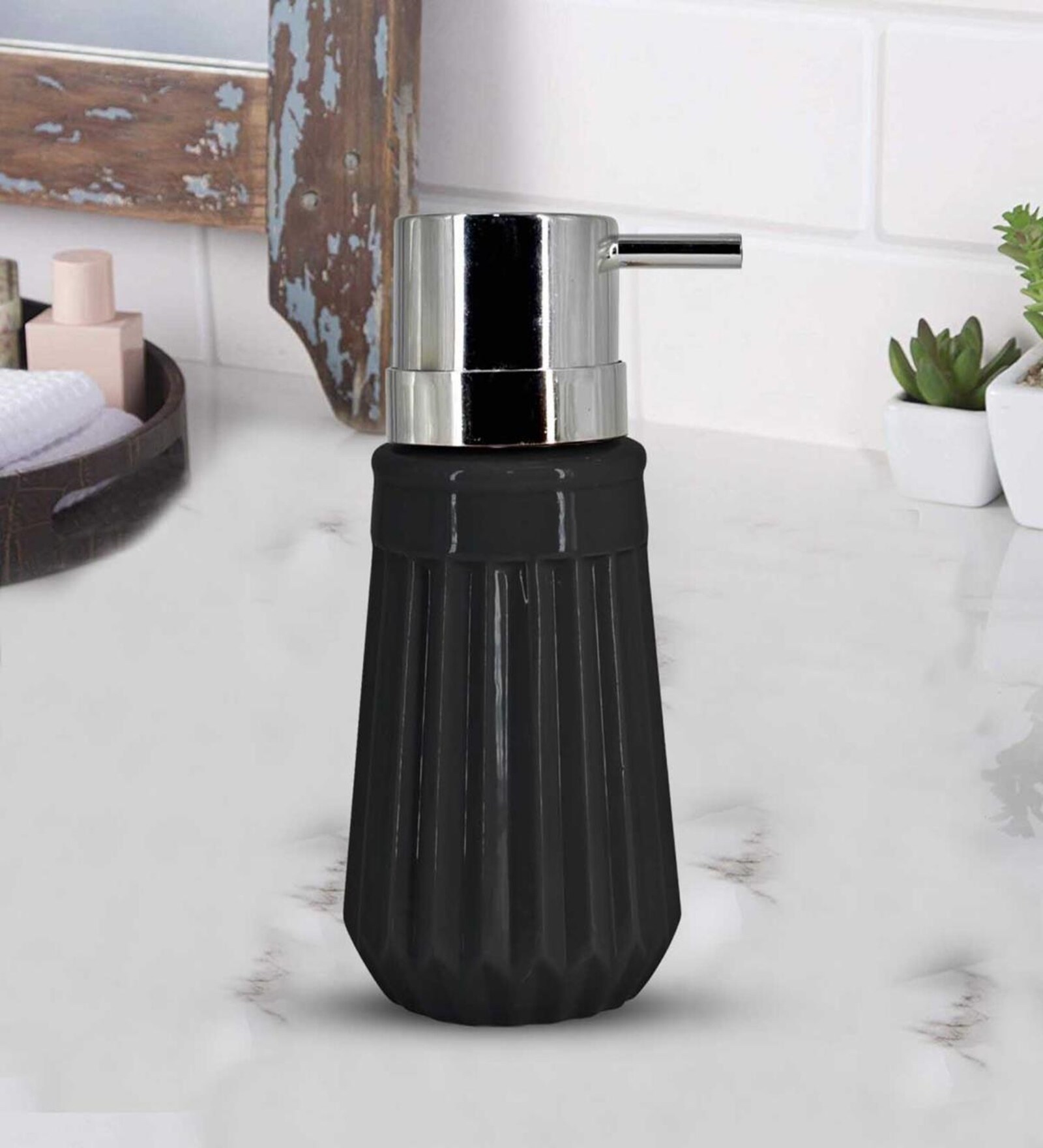 Buy Black 300 ml Ceramic Liquid Soap Dispenser by Kookee at 20 OFF by Kookee Pepperfry