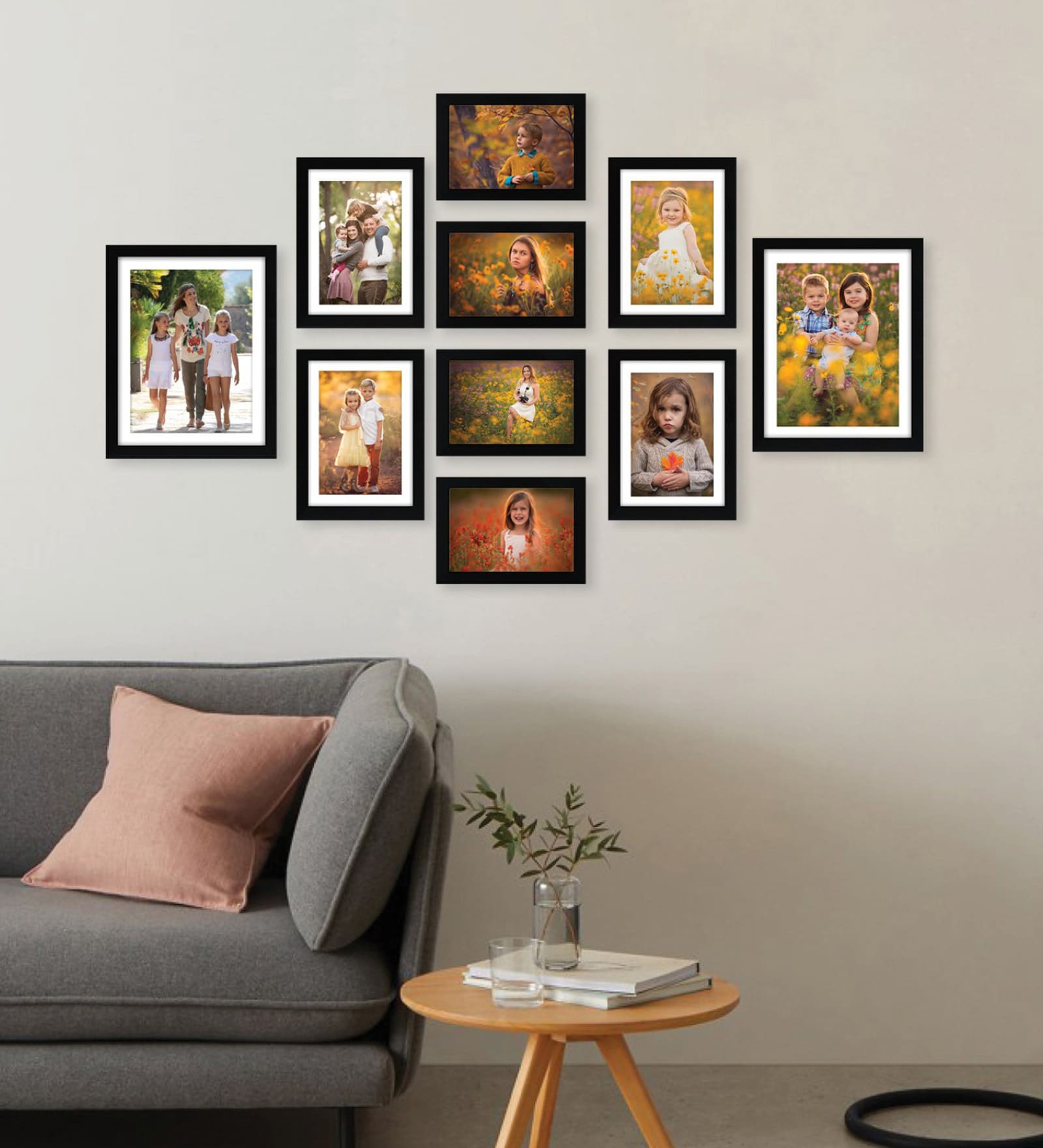 Buy Black Engineered Wood Collage Photo Frames, Set of 10 by Random at ...