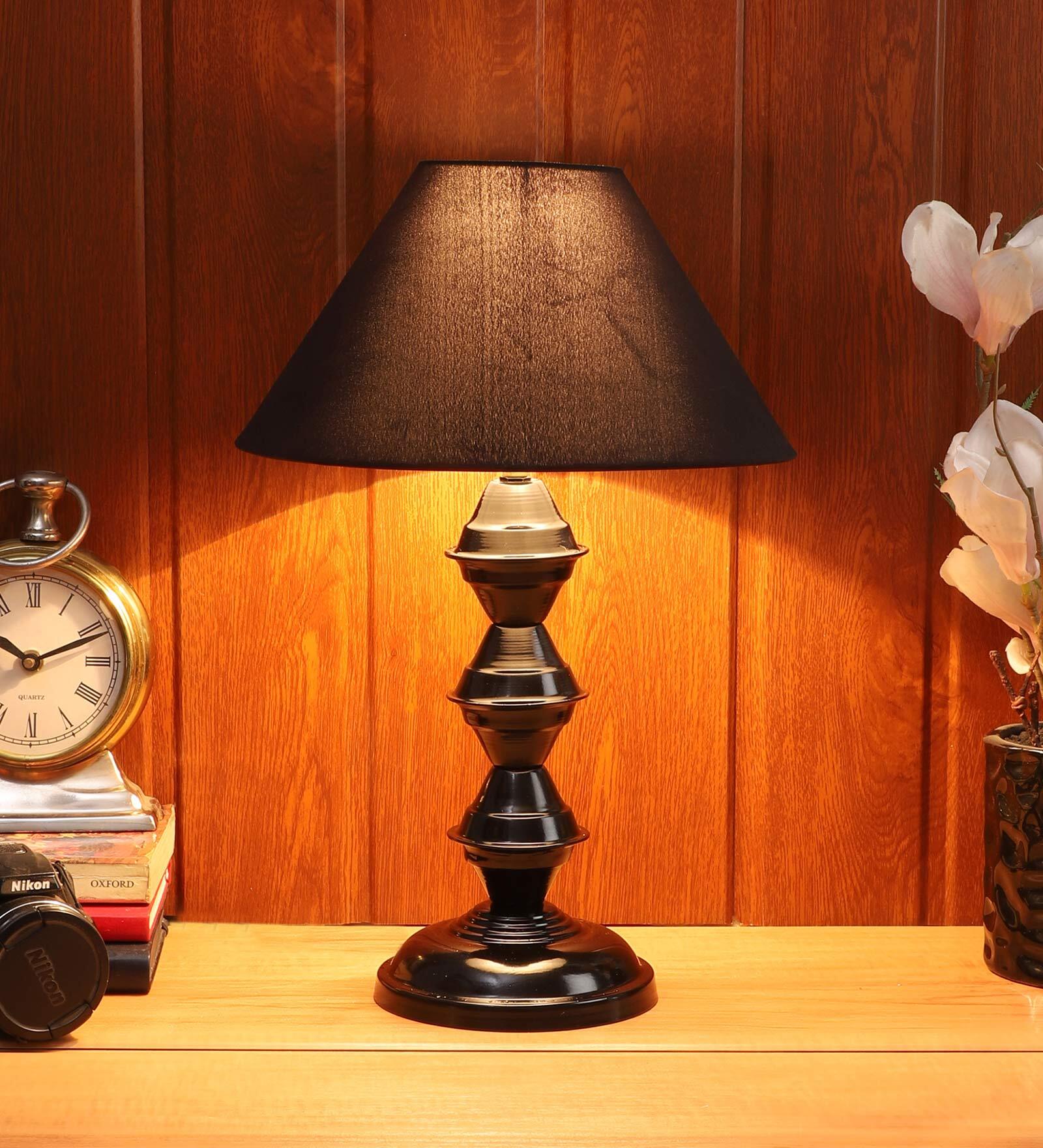 Buy Black Shade Table Lamp With Black Base by Foziq at 78 OFF by Foziq
