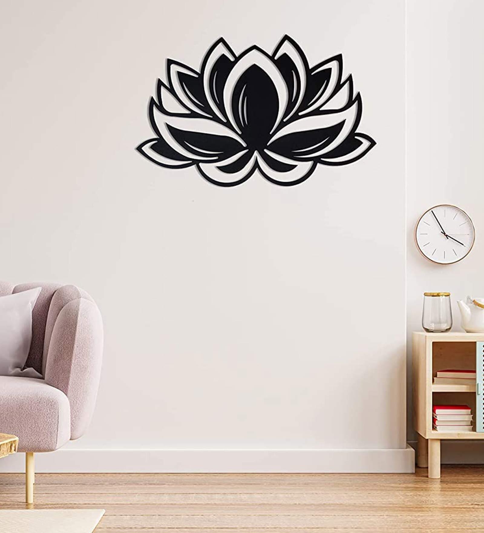 Buy Black Steel Lotus Flower Wall Art at 13% OFF by WallCentre | Pepperfry