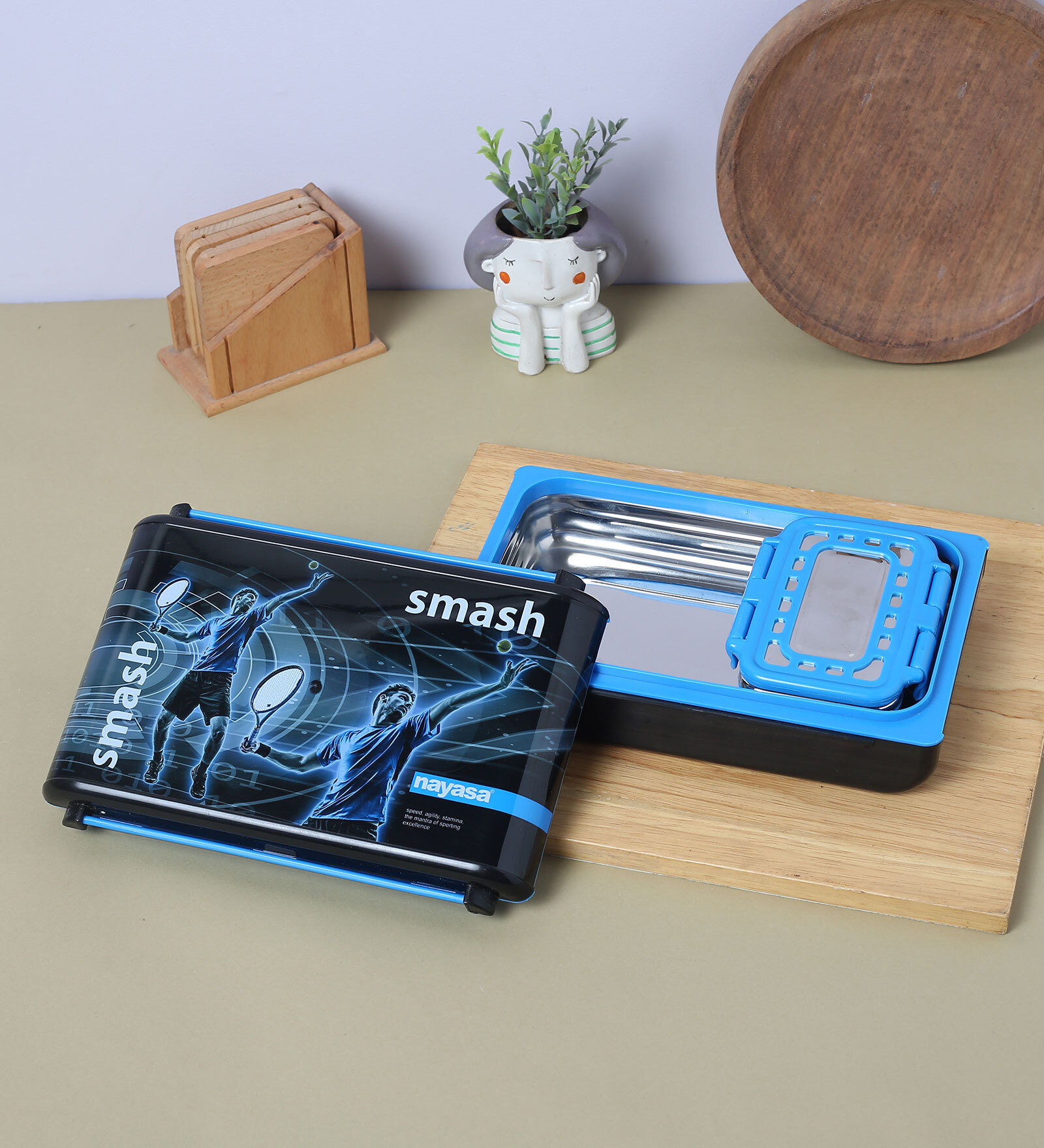 Buy Blue Notebook Stainless Steel Lunch Box by Nayasa at 20 OFF by