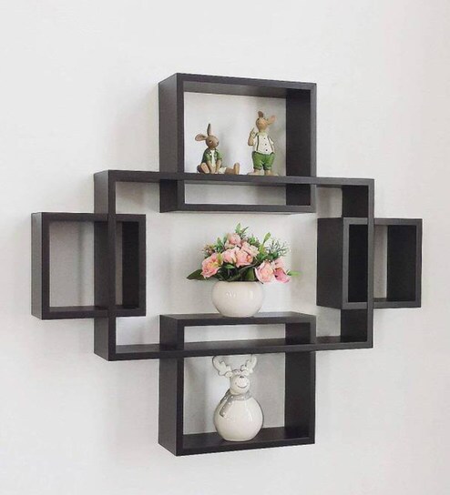 Buy Engineered Wood Intersecting Wall Shelf By Driftingwood Online Modern Wall Shelves Wall Shelves Home Decor Pepperfry Product