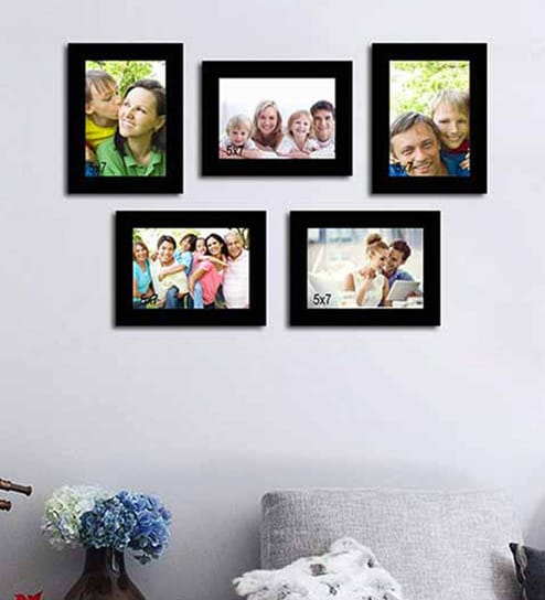 Buy Red Synthetic Wood S (Set Of 5) Collage Photo Frames Online ...