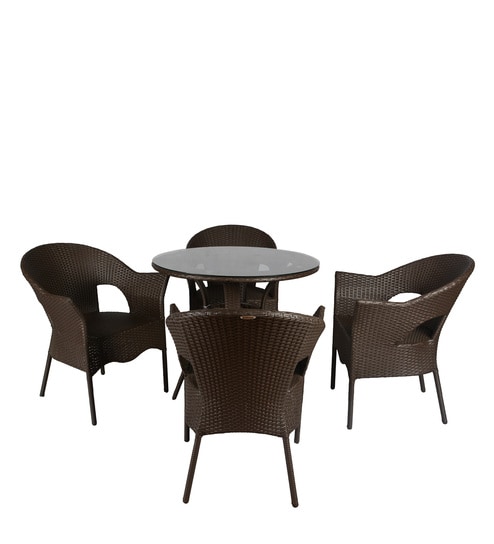 Buy Bliss Outdoor Patio Set In Brown Black Colour By Outkraft