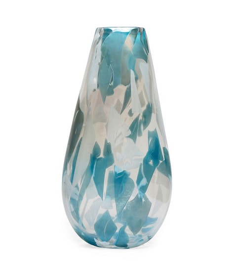 Buy Blue Azure Aura Large Glass Vase By Home Online Table Vases