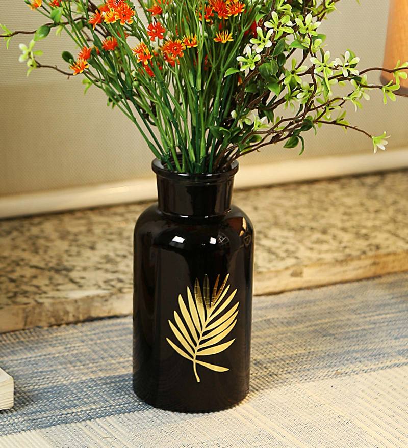 Buy Black Glass Coloured Glass Bud Vase By Fourwalls Online