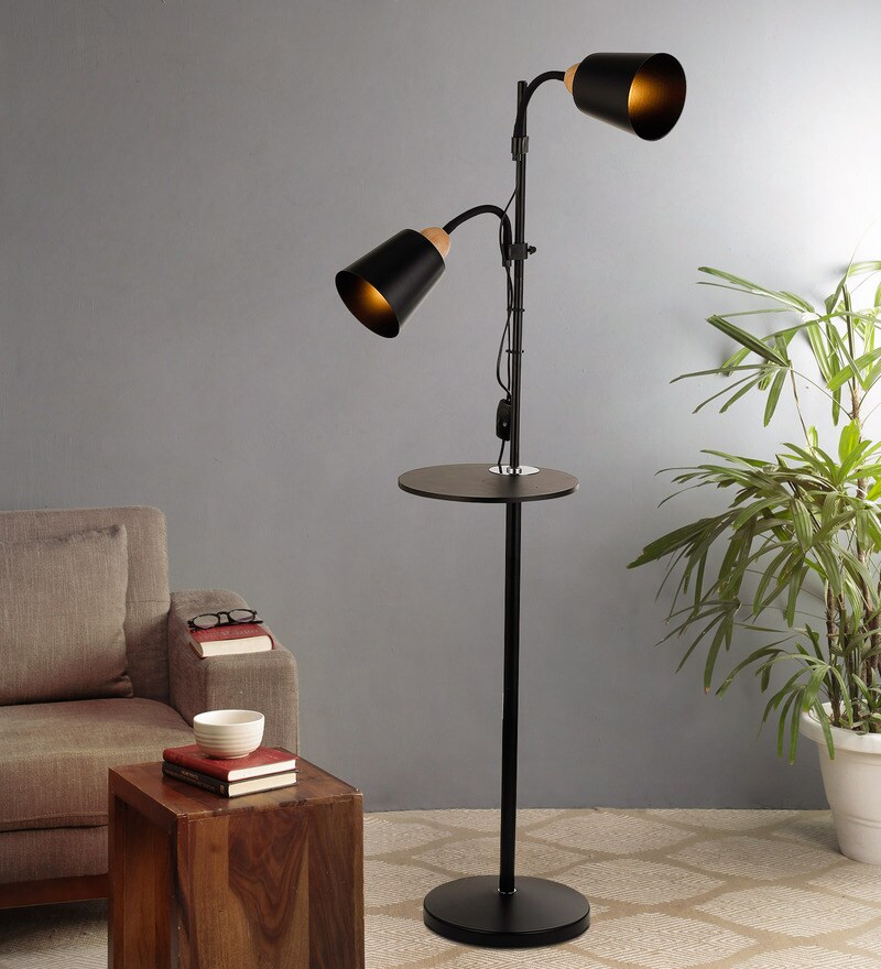Buy Marcelo Black Metal Shade Floor Lamp With Metal Base By