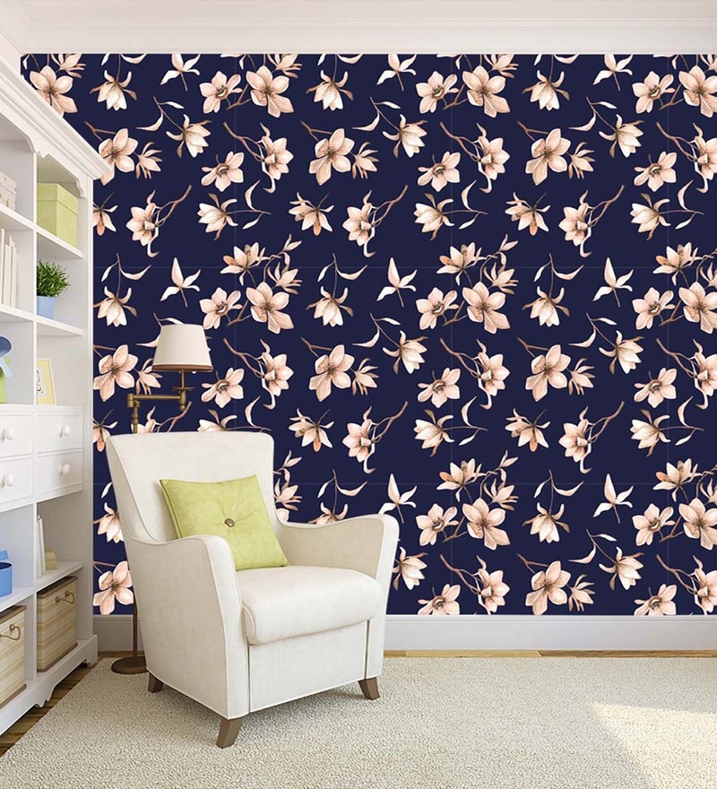 decorative india Floral  Botanical Blue White Wallpaper Price in India   Buy decorative india Floral  Botanical Blue White Wallpaper online at  Flipkartcom