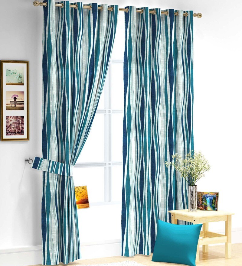 Buy Beige Brown Polyester Eyelet Window Curtain By Skipper