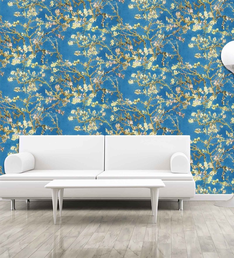 Buy Retro Leaf Stripes Floral Wallpaper Teal White Grey Green 60s 70s Malmo  YL Online at desertcartINDIA