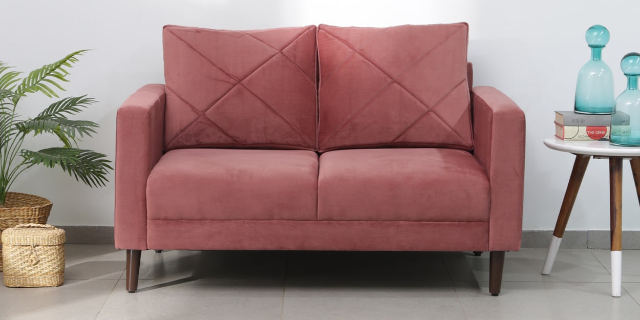 Buy Bonito Velvet 2 Seater Sofa In Blush Pink Colour Online — free download