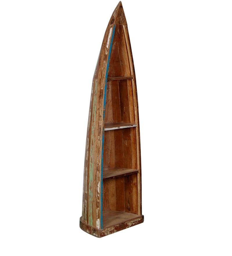 Buy Eugene Solid Wood Book Shelf In Distress Finish By Bohemiana