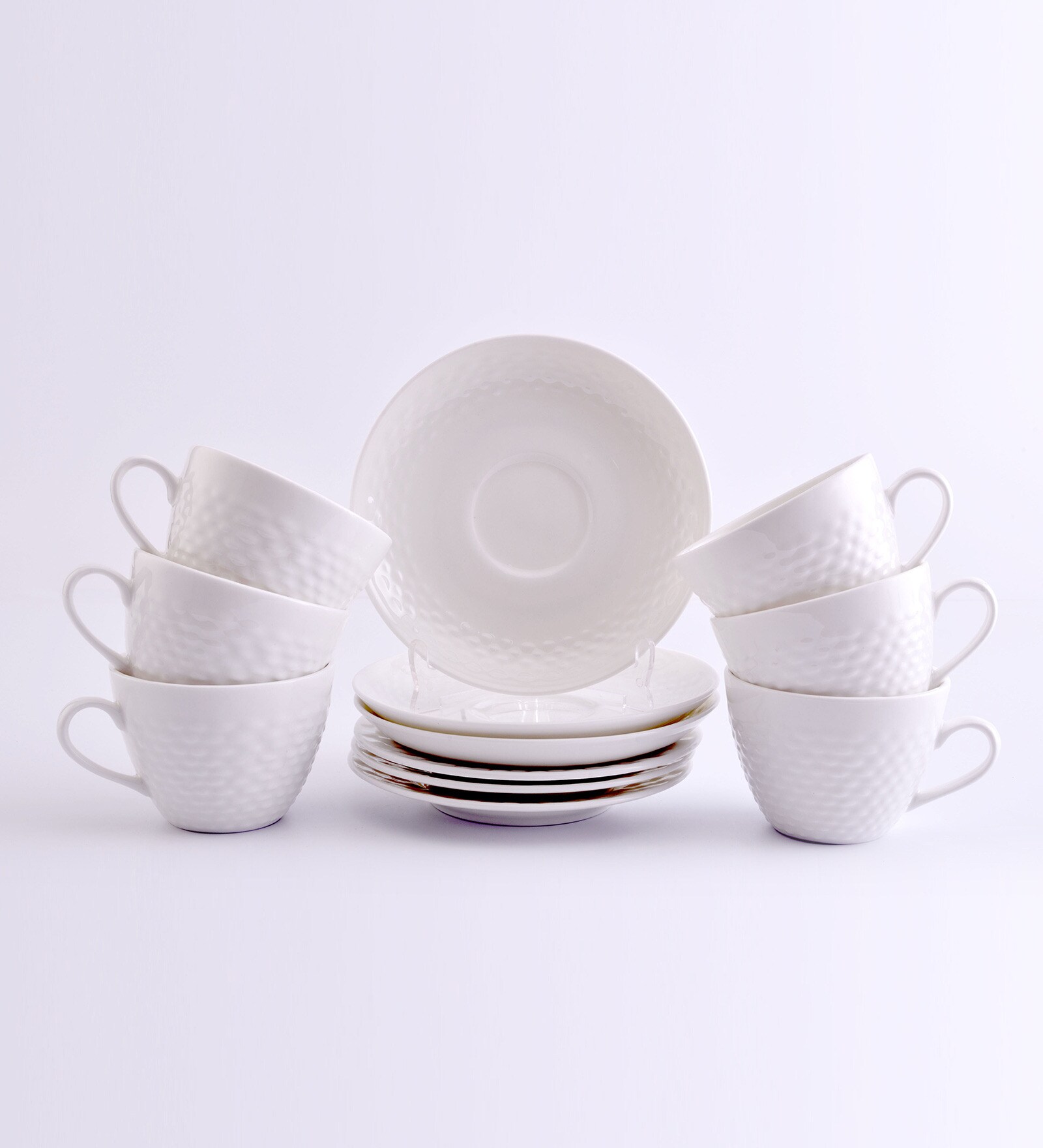 Buy BP Bharat Alia White Bone China 200 ML 12piece Tea Set Online