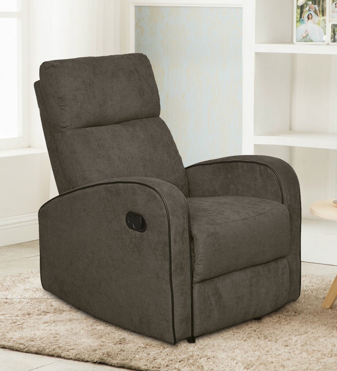 Buy Bradley 1 Seater Recliner Sofa in Grey Colour by Nilkamal Online