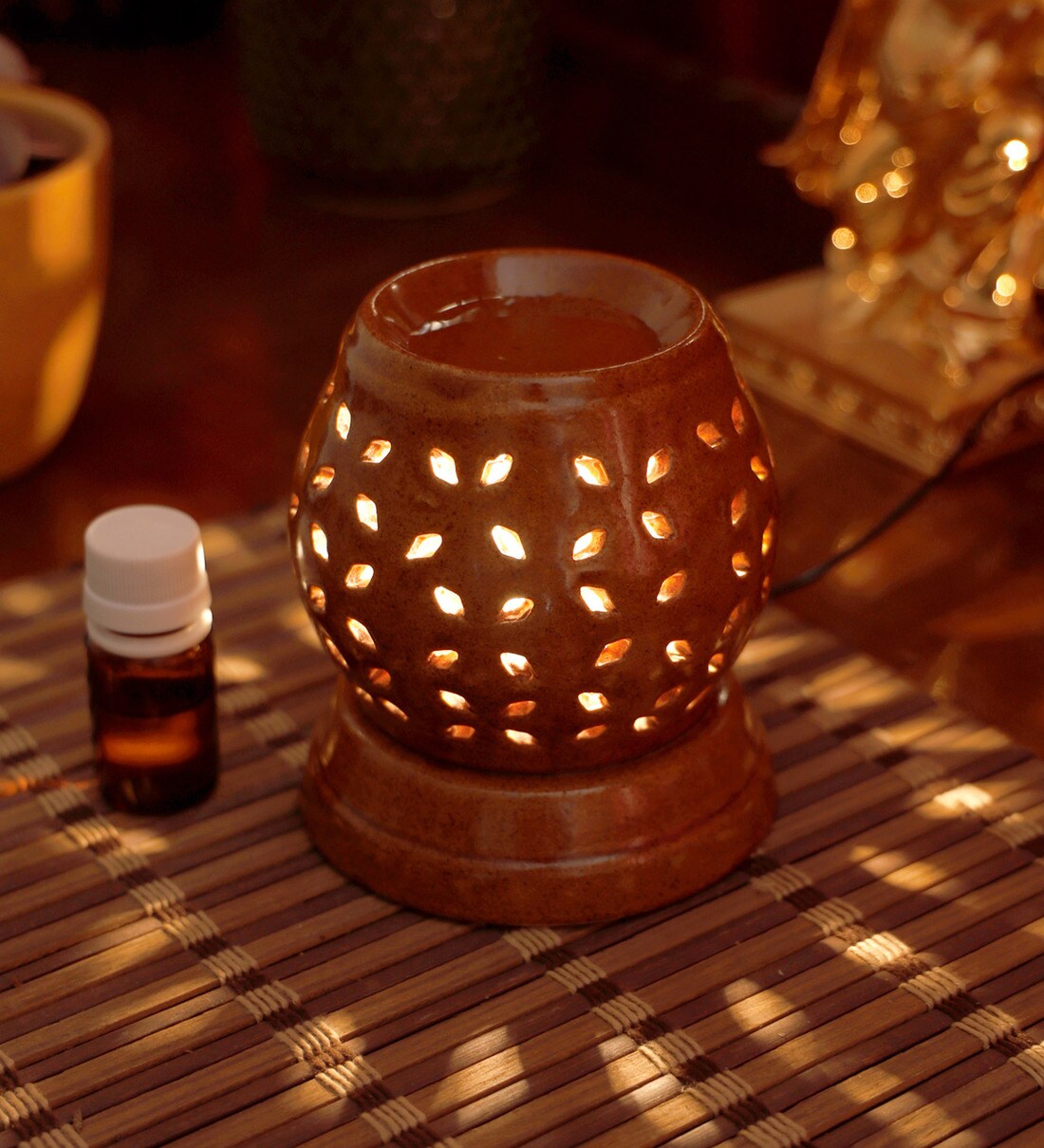 Buy Brown Light Pass Ceramic Aroma diffuser Online Diffusers Home