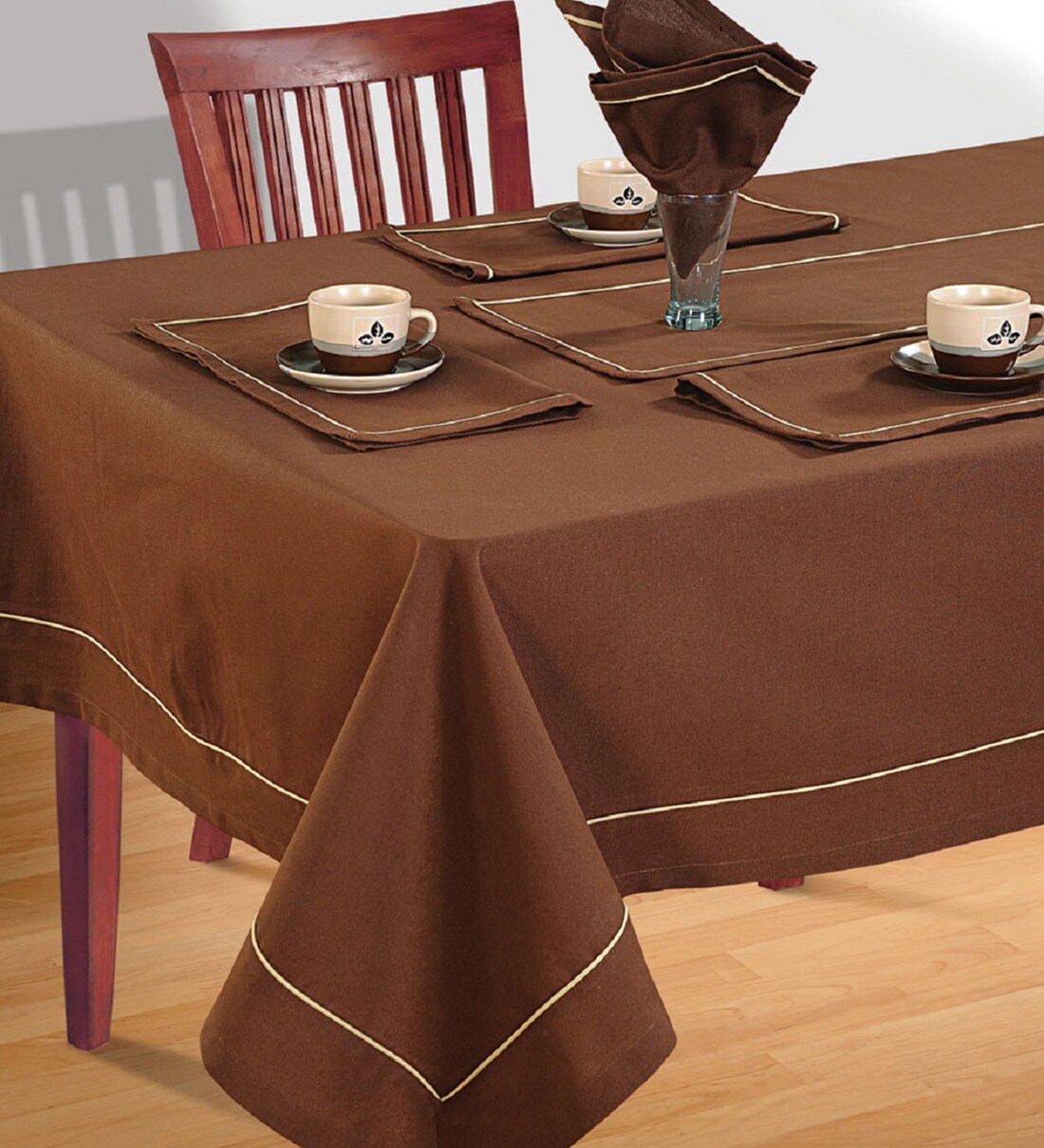 Buy Rhett (88x59) Brown Cotton Table Cloth at 35% OFF by Swayam | Pepperfry
