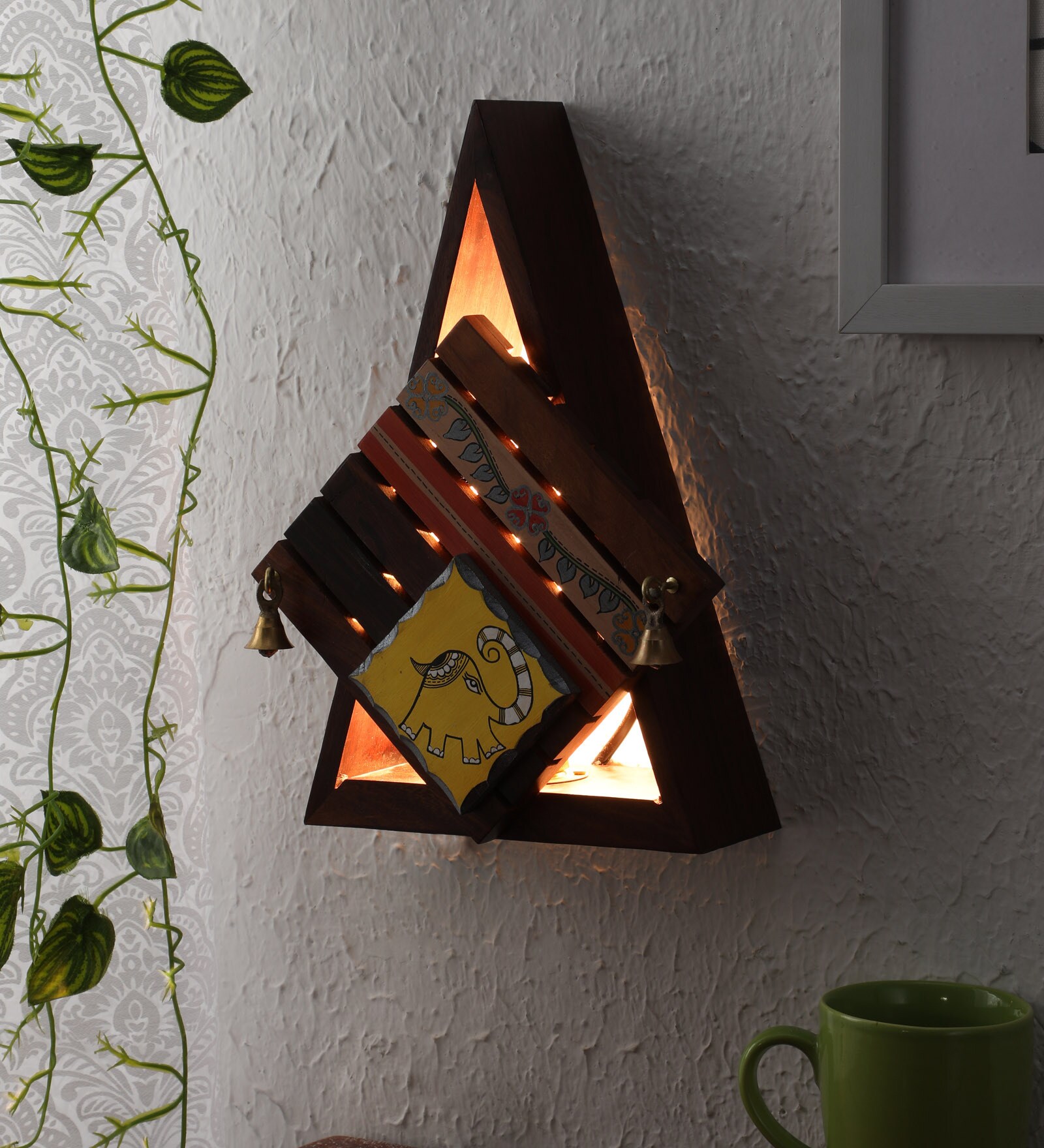 Buy Venus Brown Wood Novelty Wall Light by Aakriti art creations Online