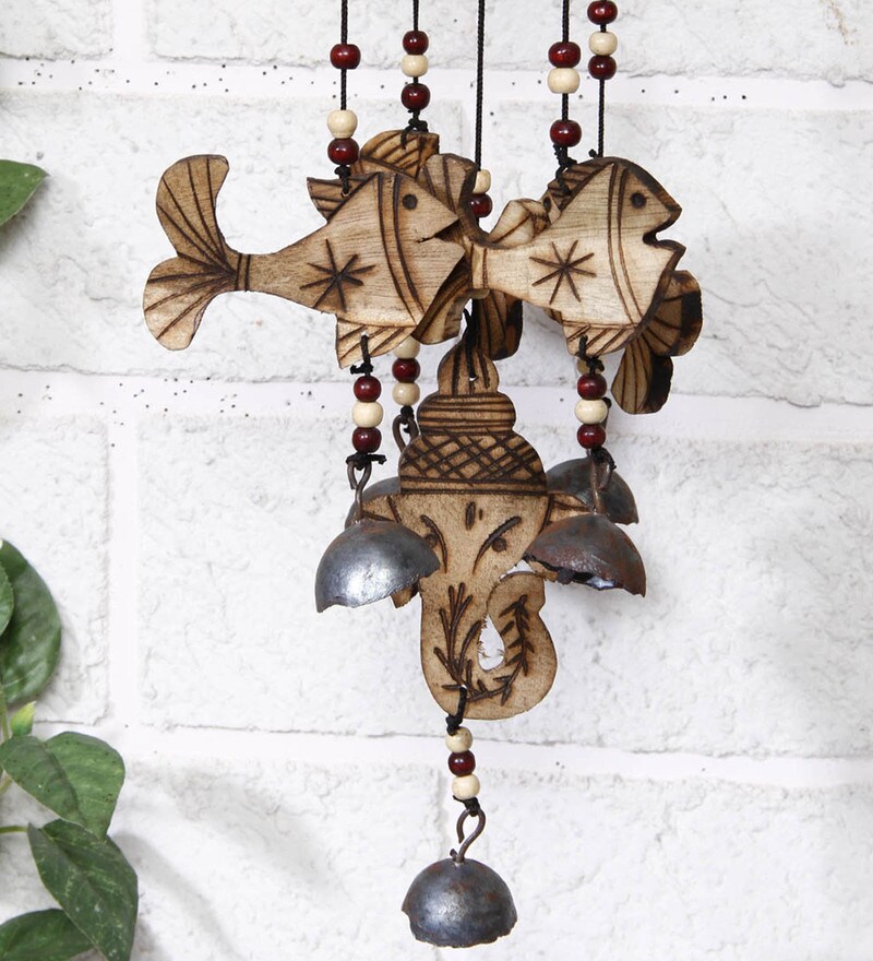 Buy Brown Bamboo Fish Chime by Unravel India Online - Wind ...