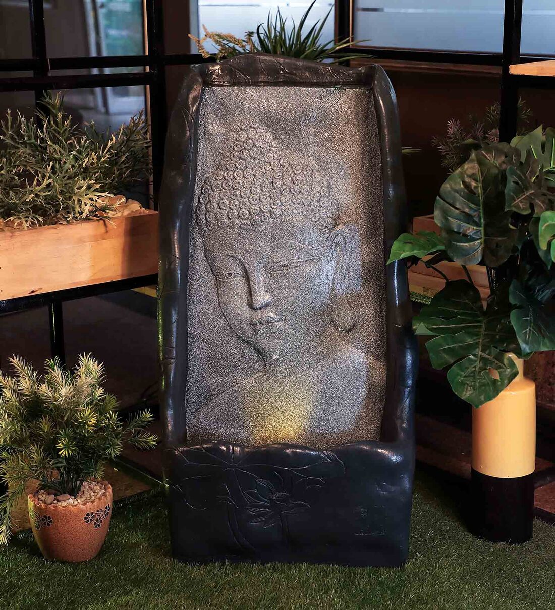 Buy Buddha Soothing Black & Grey Polyresin Indoor Fountain by Ripples