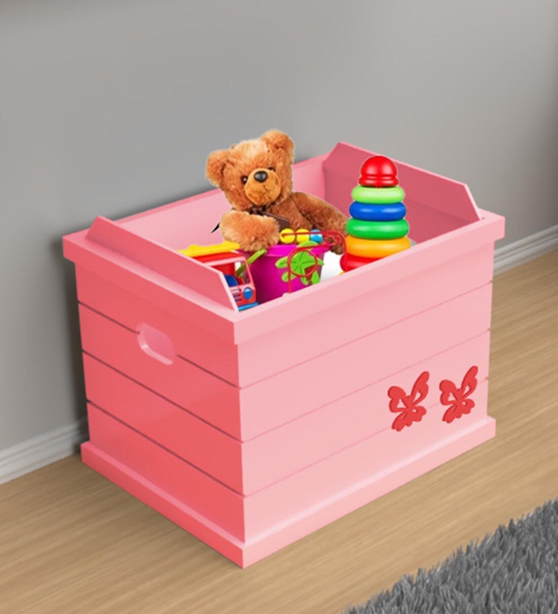 Buy Butterfly Kids Storage Basket in Light Pink Colour at 28 OFF by