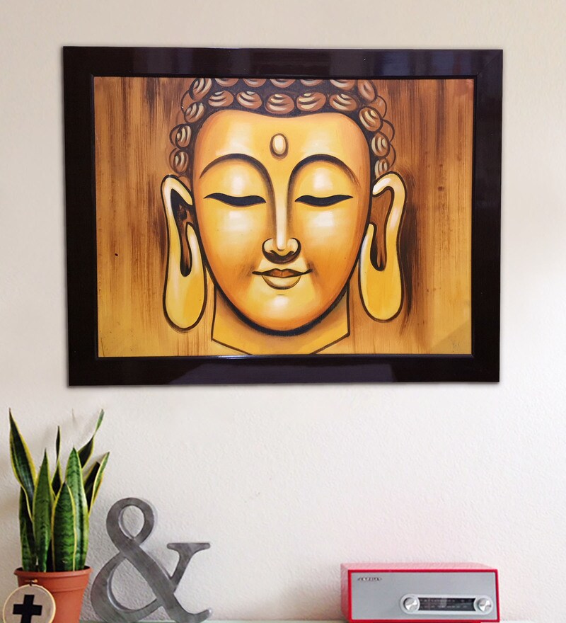 buddha face oil painting