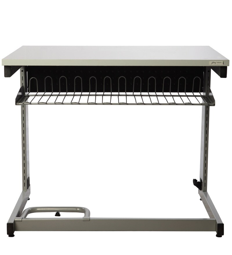 Buy Buddy Study Table in Grey Colour by Godrej Interio Online Modern Study & Laptop Tables