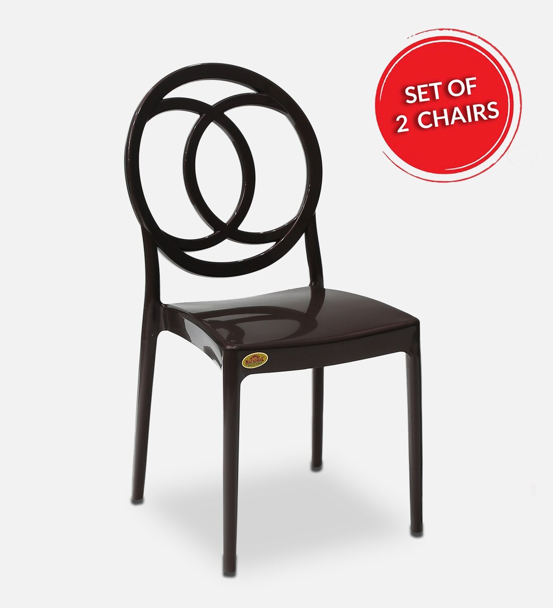 Buy Cambridge Plastic Chairs in Brown Finish (Set Of 2) at 2 OFF by