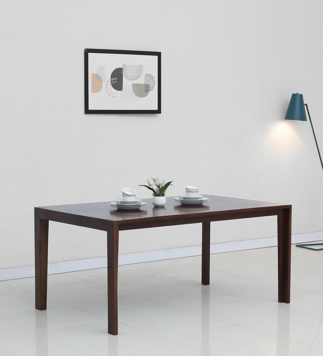 Buy Carlio Sheesham Wood 6 Seater Dining Table in Redish Walnut Finish ...