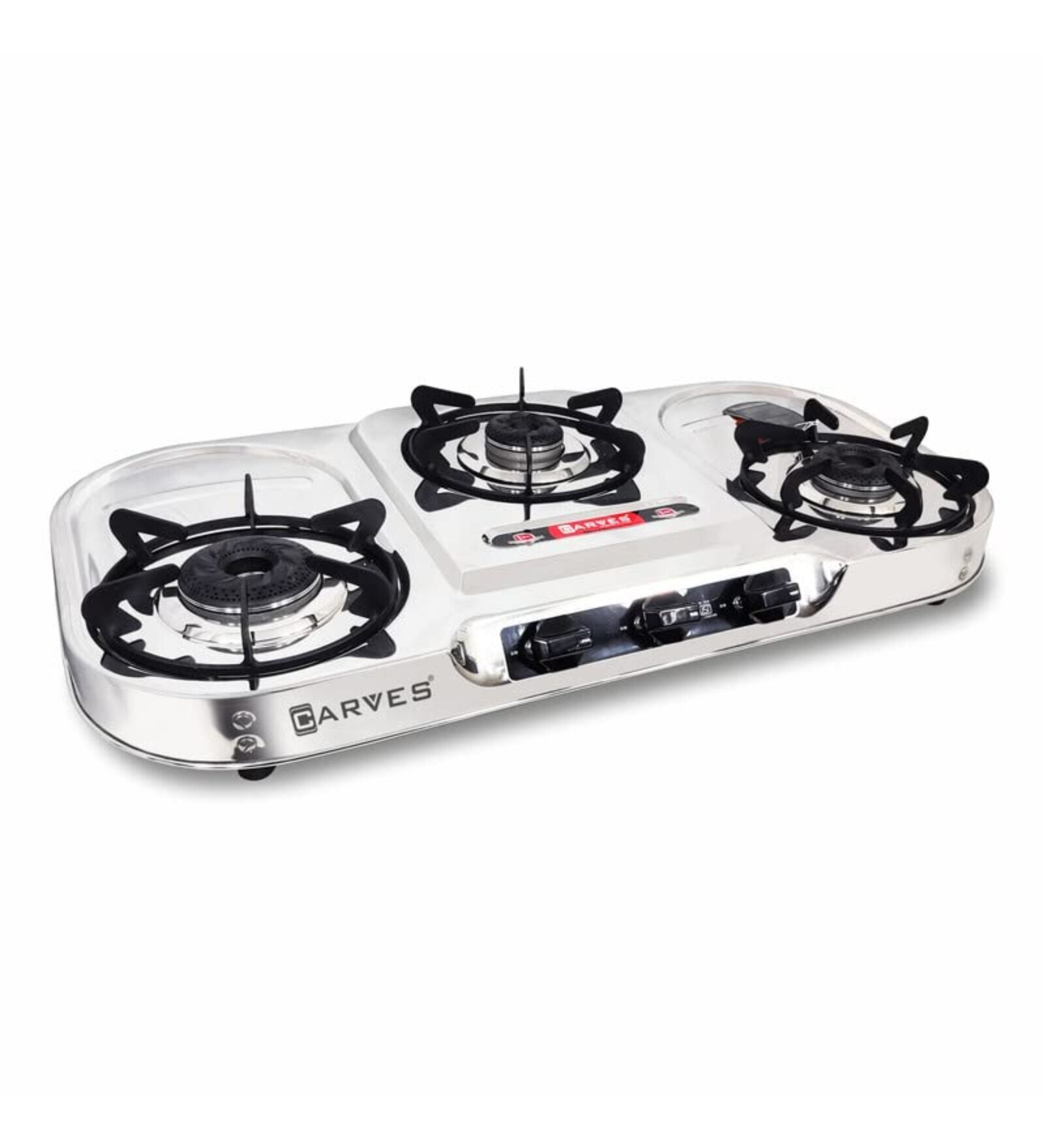 Buy CARVES 3 Burner Safari Stainless Steel LPG Gas Stove (Casting Heavy