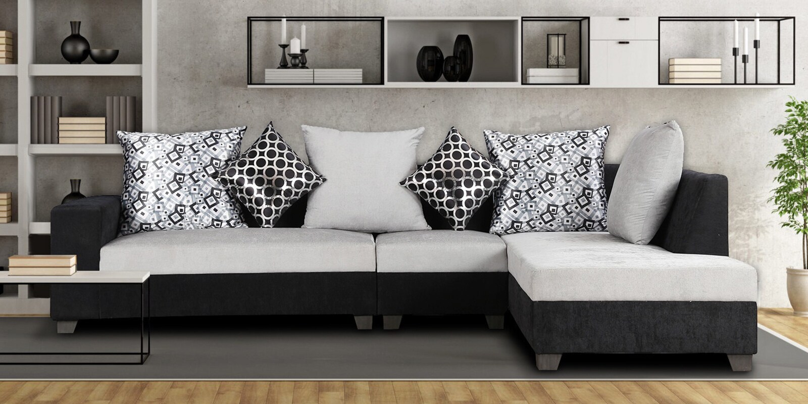 Buy Casper LHS Fabric Lounger in Grey Color By HomeTown Online LHS