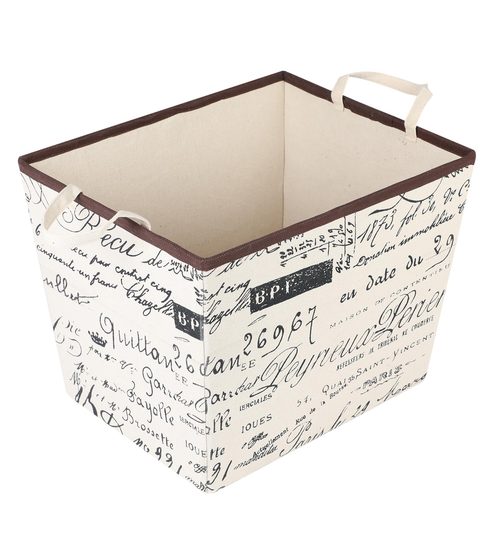 Buy Cream Canvas Wardrobe Basket L 14 W 12 H 12 Inches By