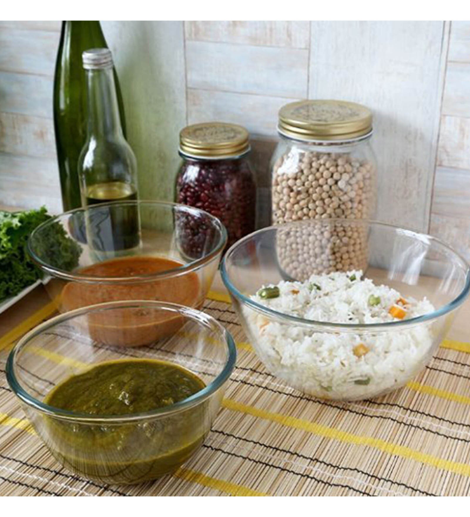 Buy Cello Ornella Toughened Glass Mixing Bowl Set Of 3 (500ml,1000ml