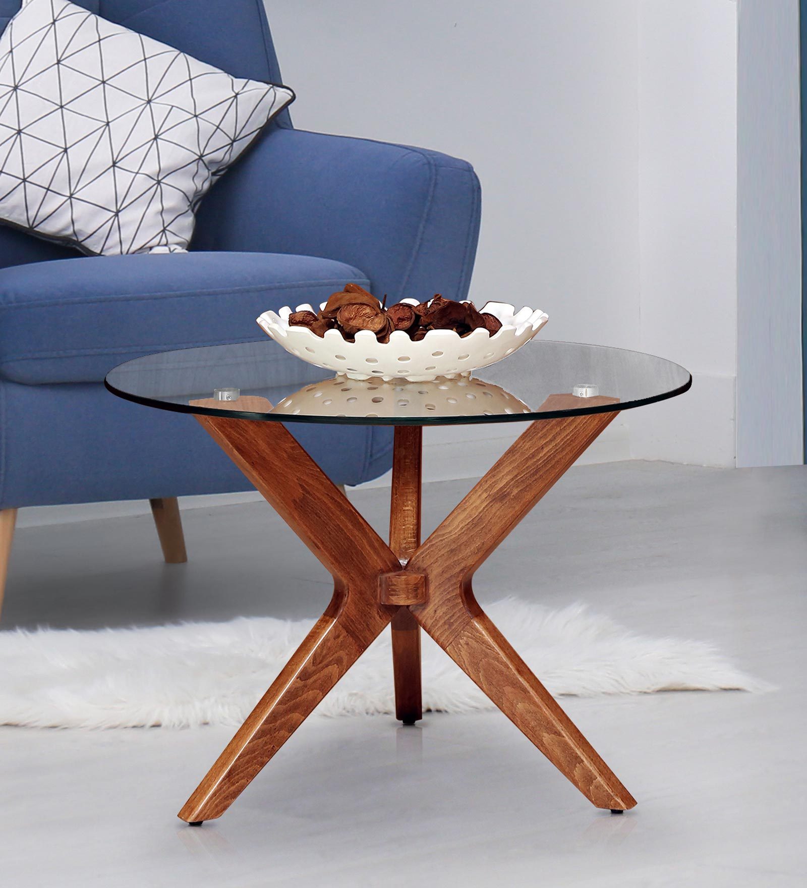 Buy Center Table in Walnut Finish by F9 Furnichair Online ...