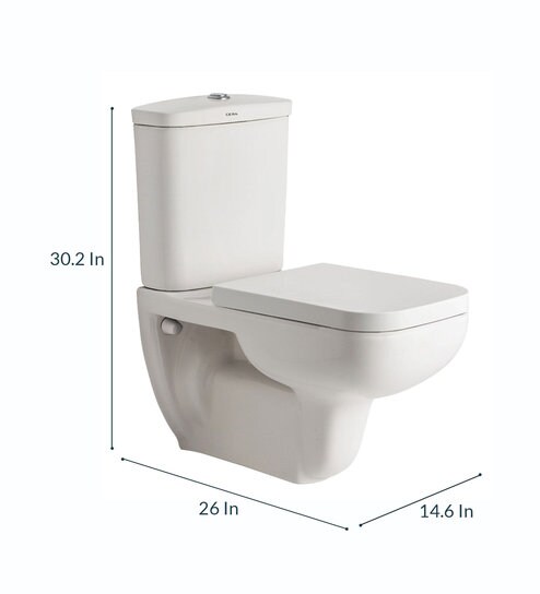 Buy Ceramic White P Trap Floor Rested Commode H 30 2 W 26 D