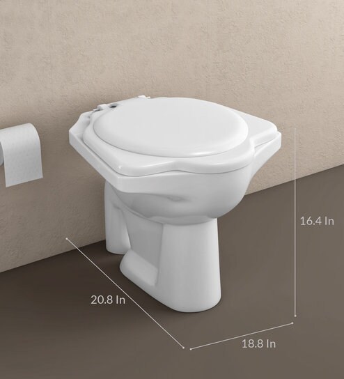 Buy Ceramic White S Trap Floor Rested Commode H 16 4 W 20 8