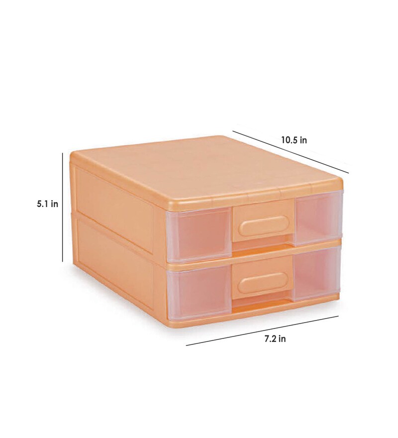 Buy Cello Mini 2 Drawer Plastic Peach System Box Online Shelves