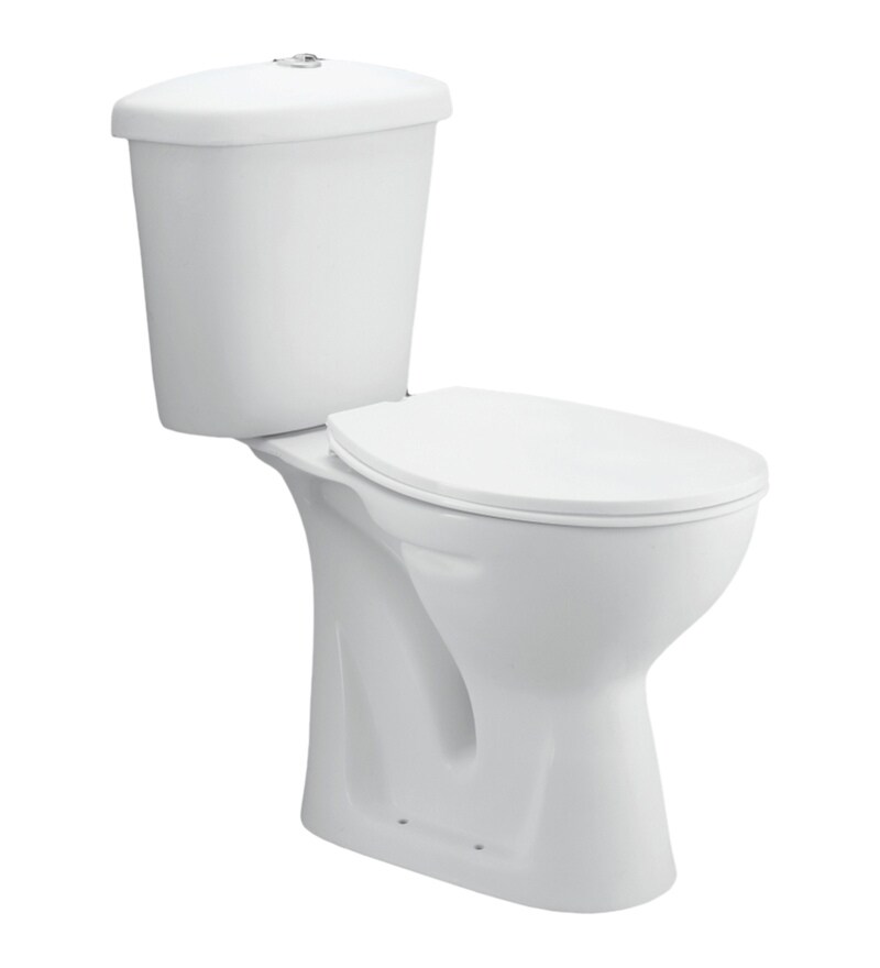 Buy Ceramic White Floor Mounted Commode (H 30.8W 26D 16.2 Inches) by