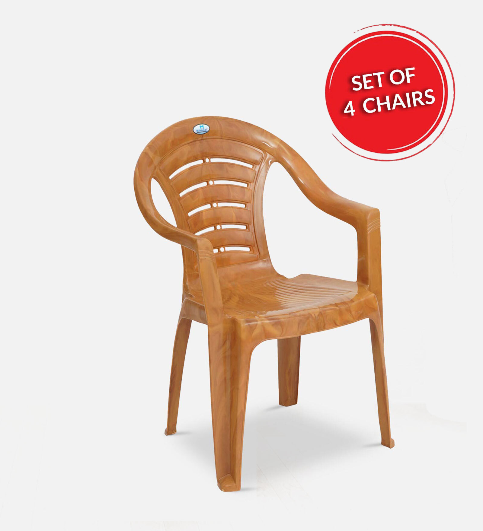 Buy CHR2123 Plastic Chair in Pear Wood Colour , Set of 4 at 10 OFF by