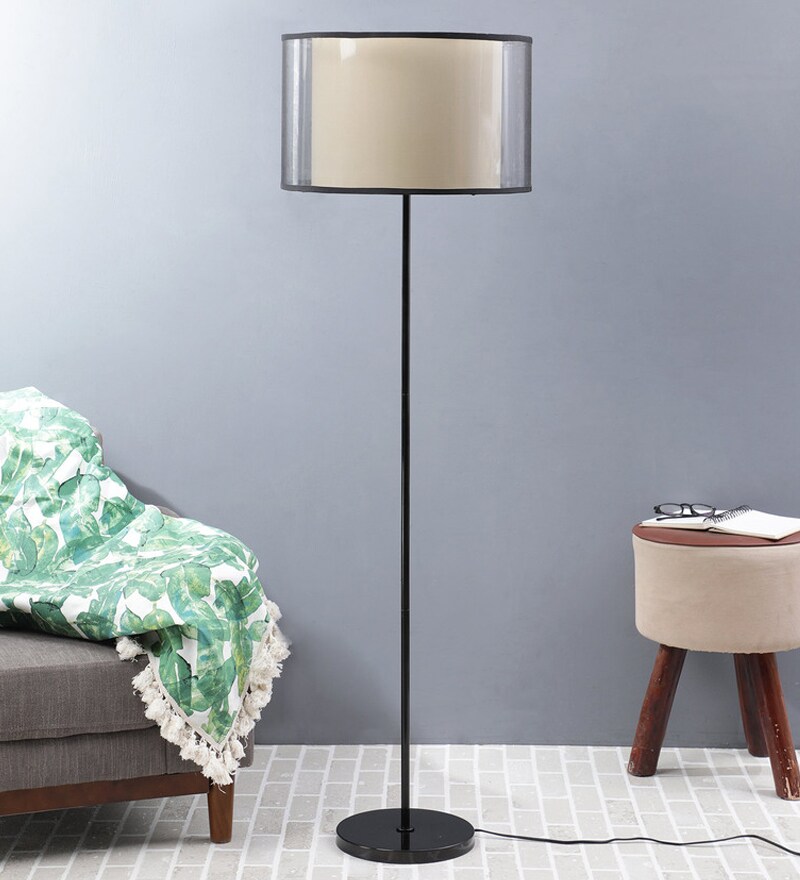 Buy White Metal 3 Tier Storage Floor Lamp By Casacraft