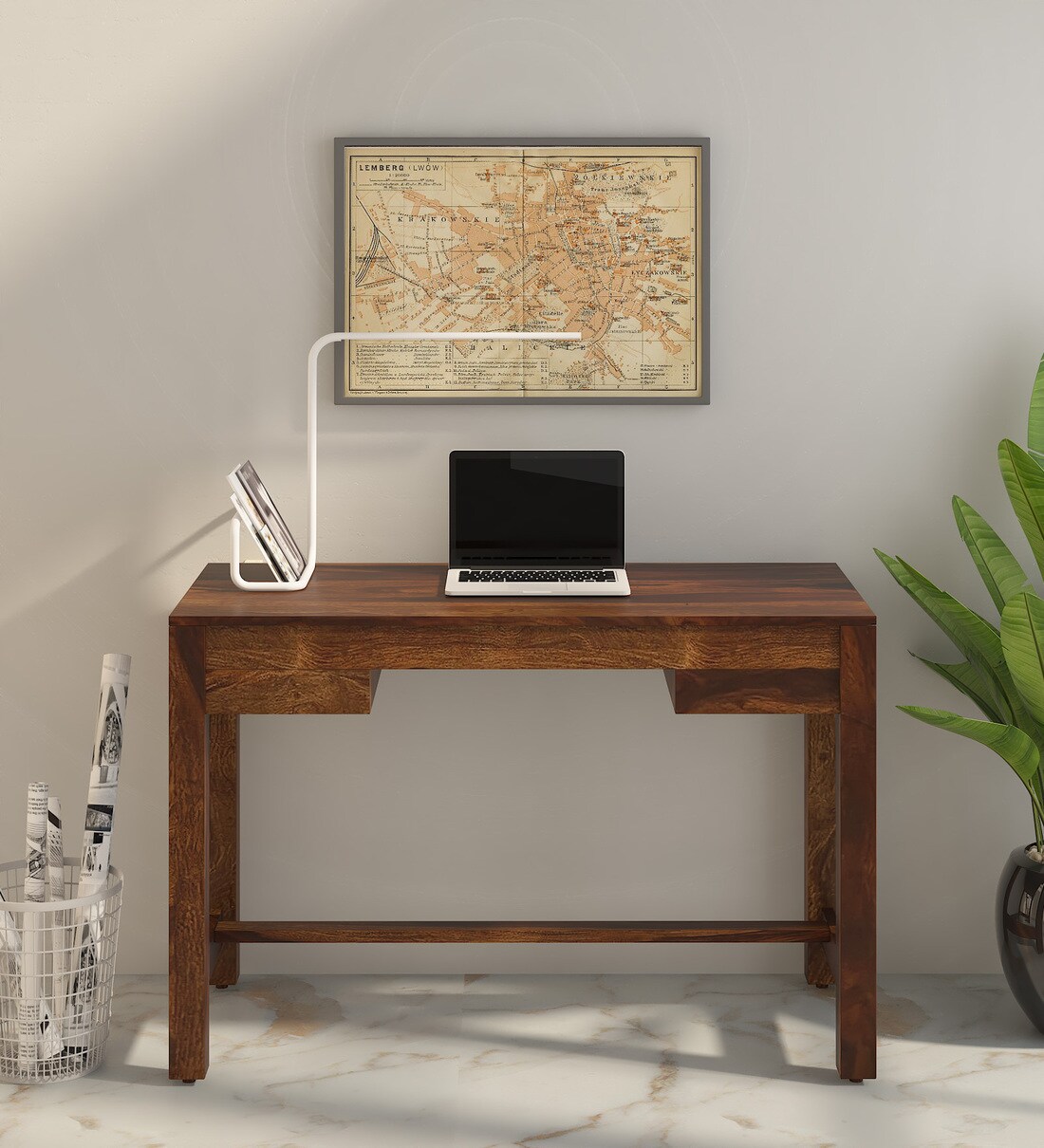 Buy Claire Sheesham Wood Writing Table In Provincial Teak Finish Online