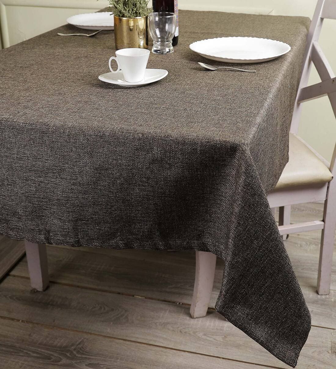 Buy Premium (90x50) Coffee Brown Jute Table Cloth Online Table Cloths