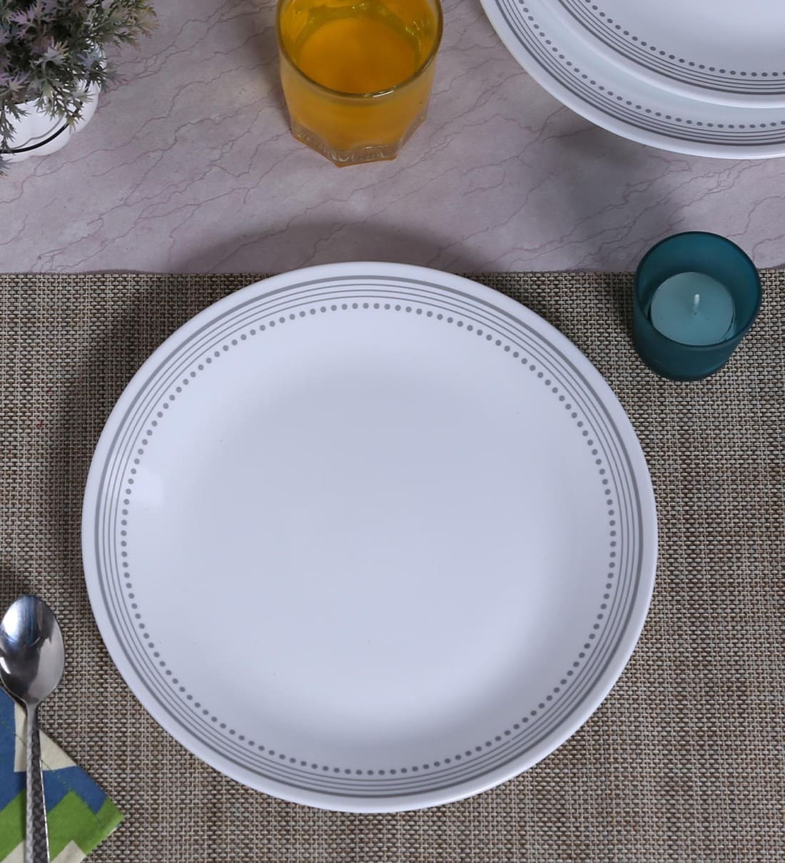 Buy Corelle Livingware Mystic Grey Dinner Plates, Set of 6 Online ...