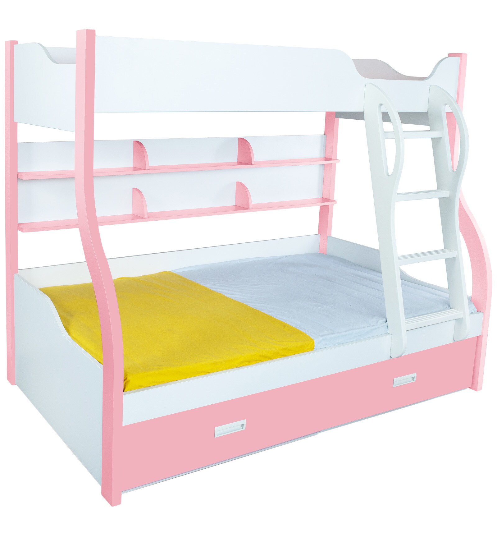Buy Columbia Bunk Bed in Pink & White Finish by Alex Daisy Online