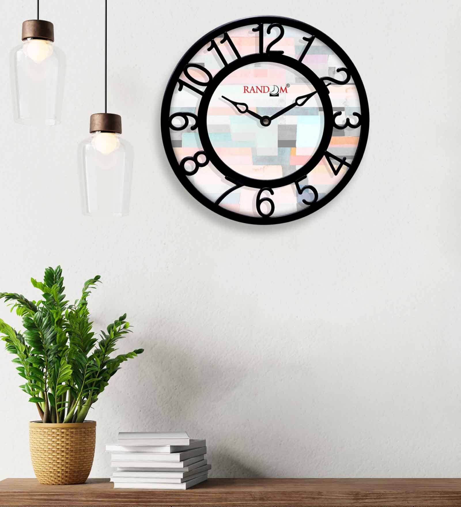 Black Plastic Whale Modern Wall Clock, By Random