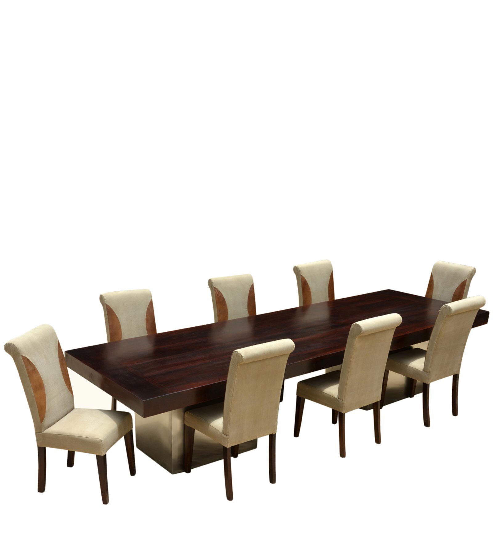 Buy Contemporary Eight Seater Dining Set with Upholstered Chairs in