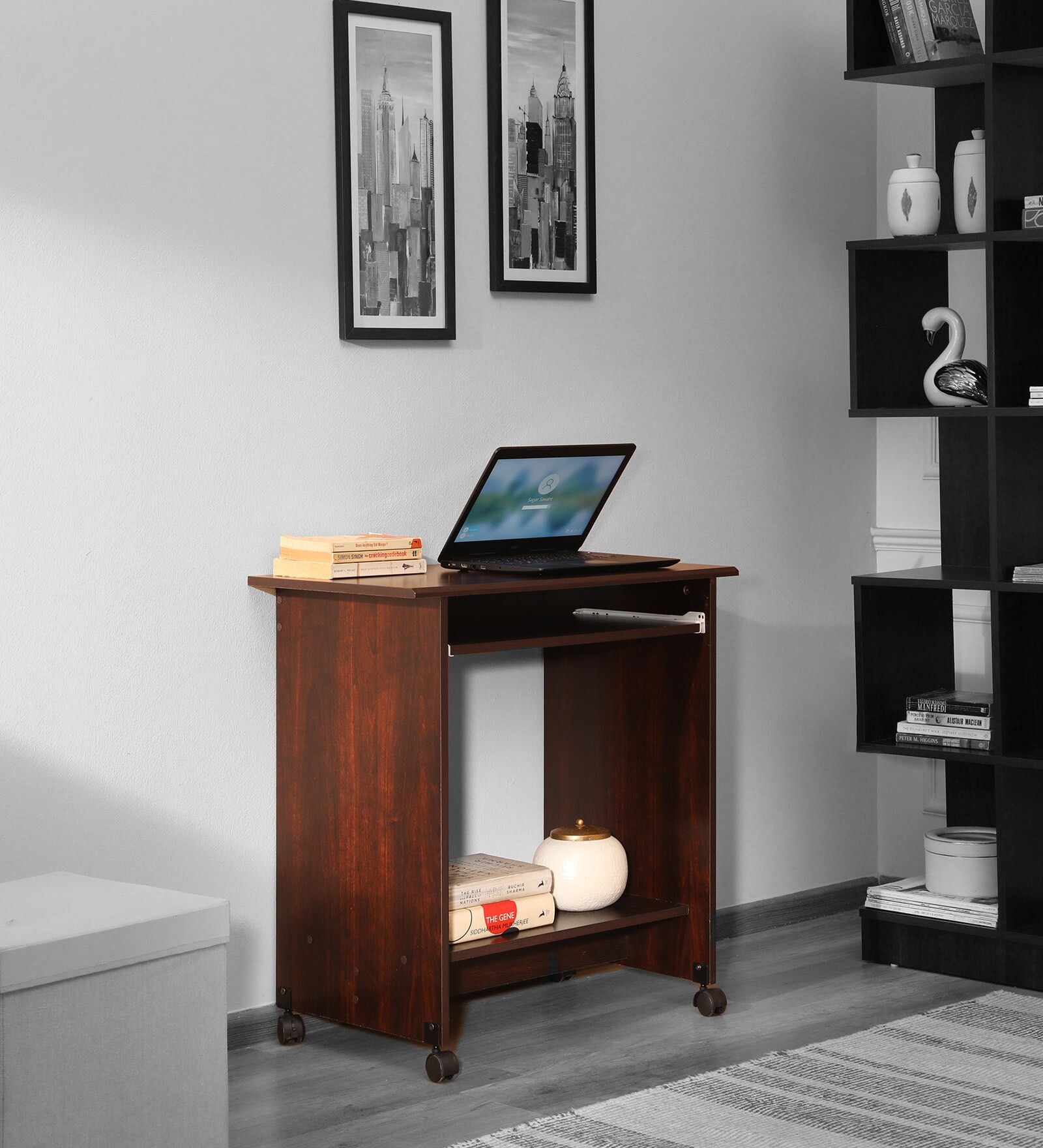 Buy Contriver Computer Table in Walnut Finish Online - Computer Tables ...