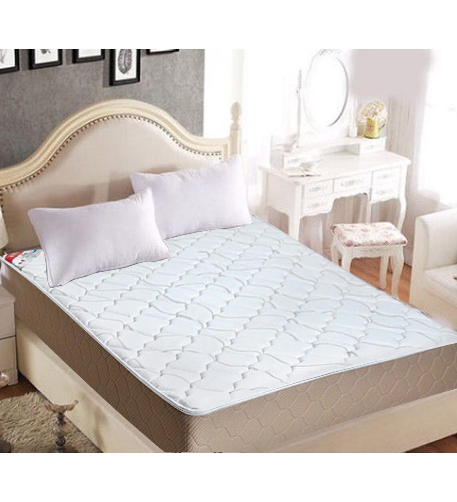Buy Convenio King Bed 78x72x4 Foam Mattress (Free Pillows with Bedsheet