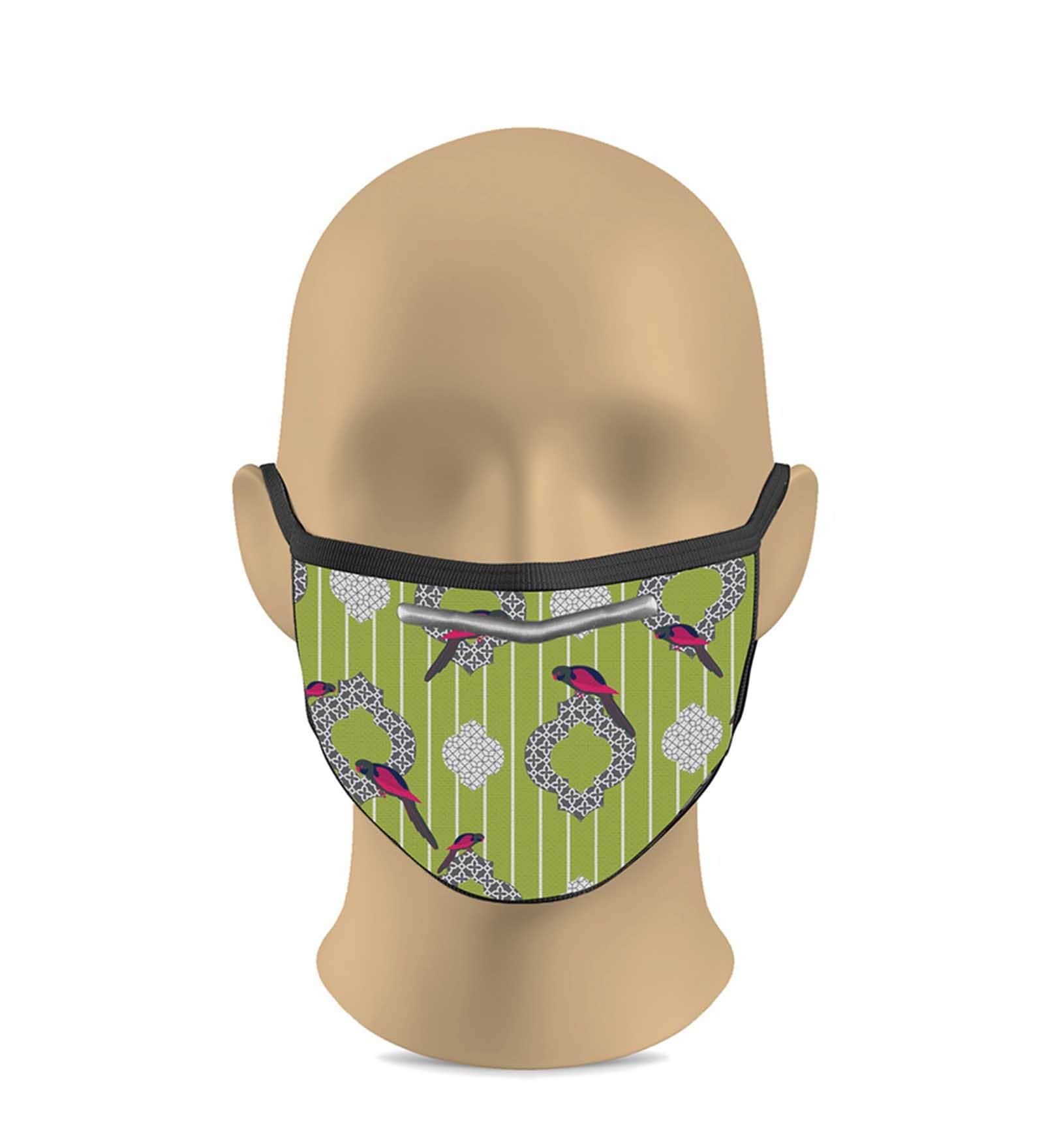 Buy Cotton Cloth Face Mask in Green Color by India Circus by Krsnaa