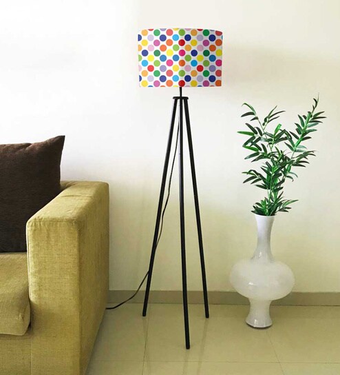Buy Colorful Dots Designer Tripod Floor Lamp Standing By Nutcase