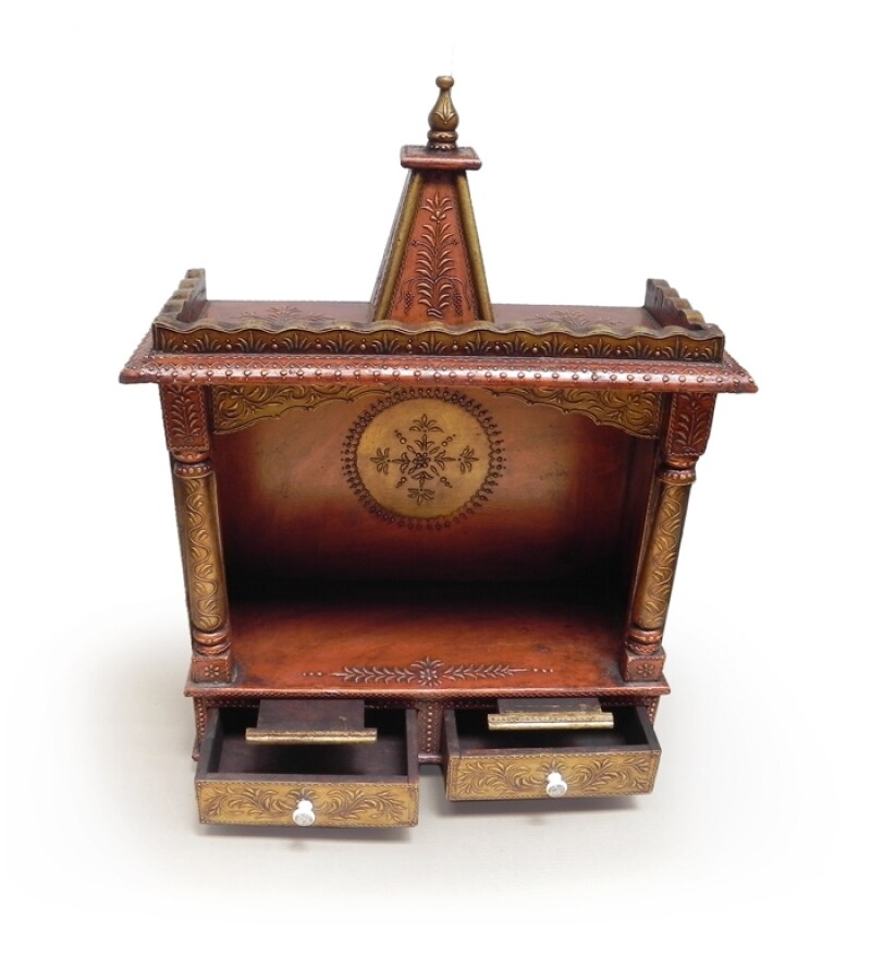 Rangilo Rajasthan Decorative Copper Finished Temple by Market Finds